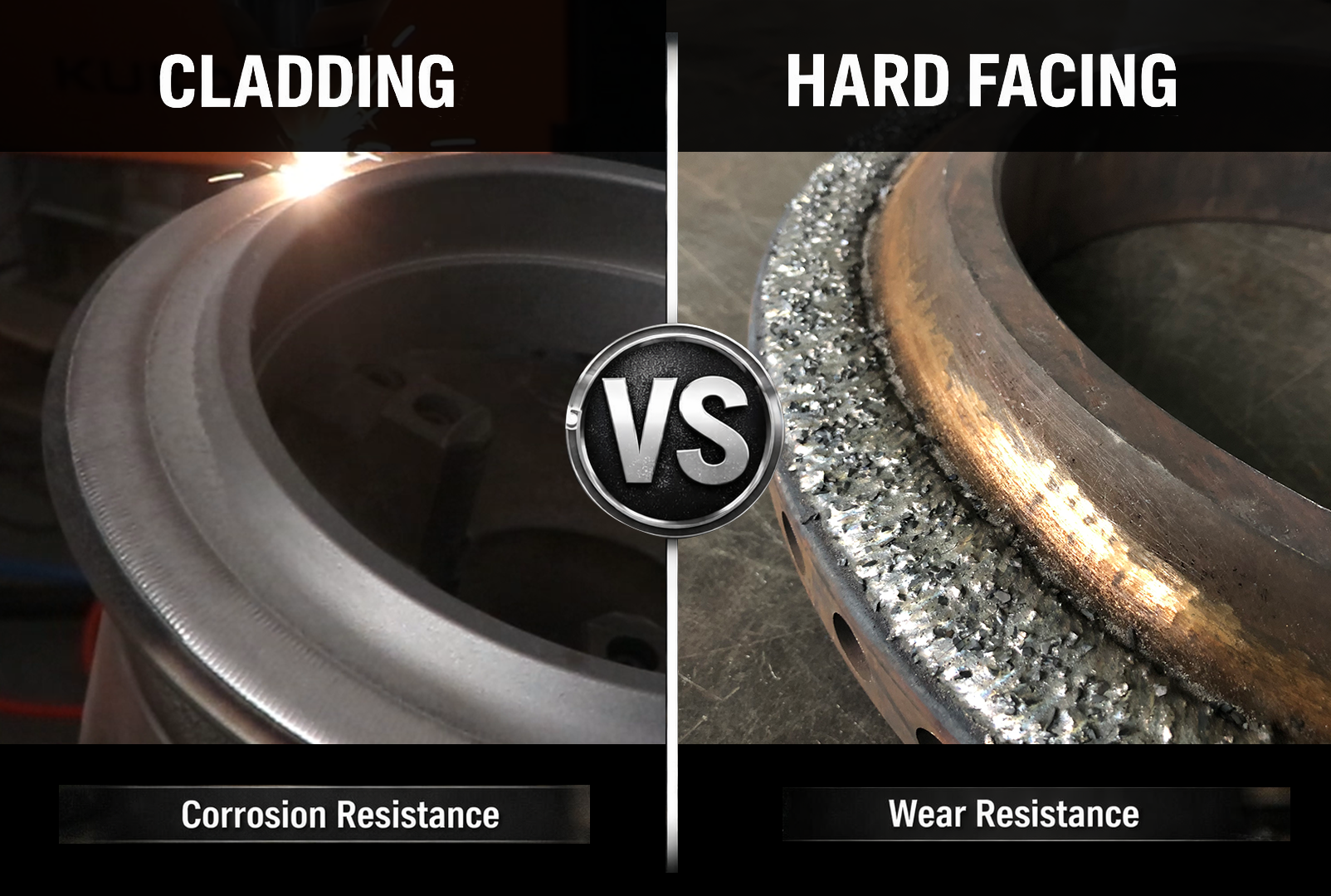 cladding vs hardfacing comparison in industrial applications