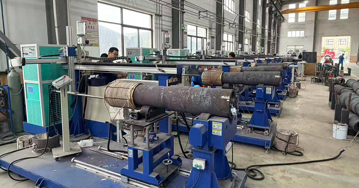 Industrial extruder barrel with the internal bore exposed for wear assessment.