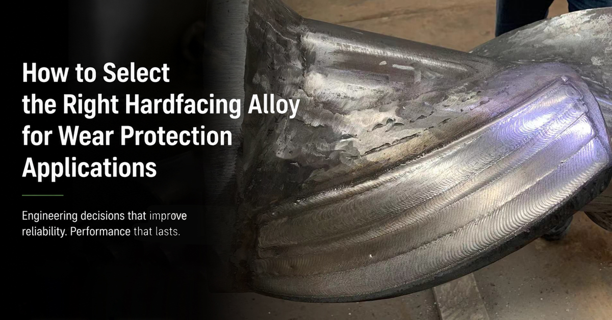 Engineering guide for selecting hardfacing alloy based on wear mechanism, operating conditions and PTA hardfacing process.