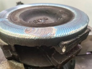 PTA hardfacing on valve seat sealing surface for wear resistance