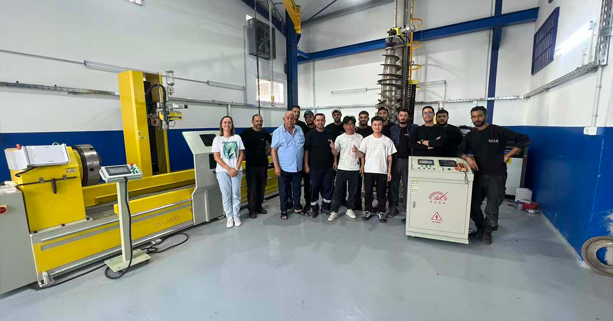 Vertical and horizontal PTA screw hardfacing machines delivered to a customer in Tunisia by Shanghai Duomu