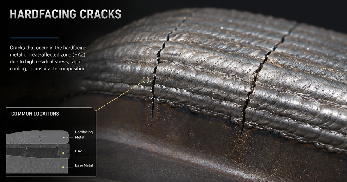 Industrial PTA hardfacing weld overlay cracks on valve repair application