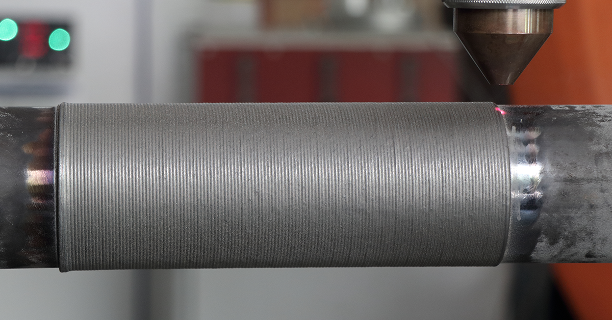 after repair of a worn bearing journal on an industrial shaft